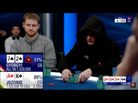 Gyorgyi crazy bluff with 72o @ Pokerstars EPT Monte Carlo Final Table