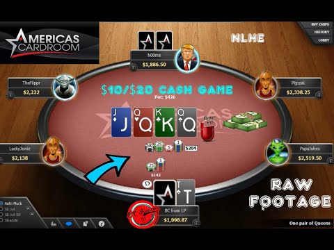 POKER – $10/$20 Cash Game Session (NLHE) Americas Card Room Online Poker